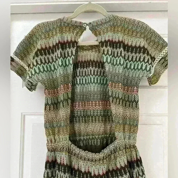 Topshop romper crochet multi color open back size 6 - Picture 3 of 6